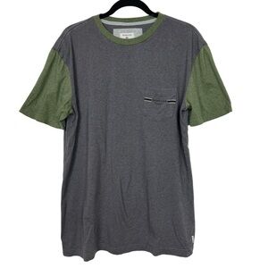 Quiksilver Gray Green Colorblock Short Sleeve T Shirt Tee XL